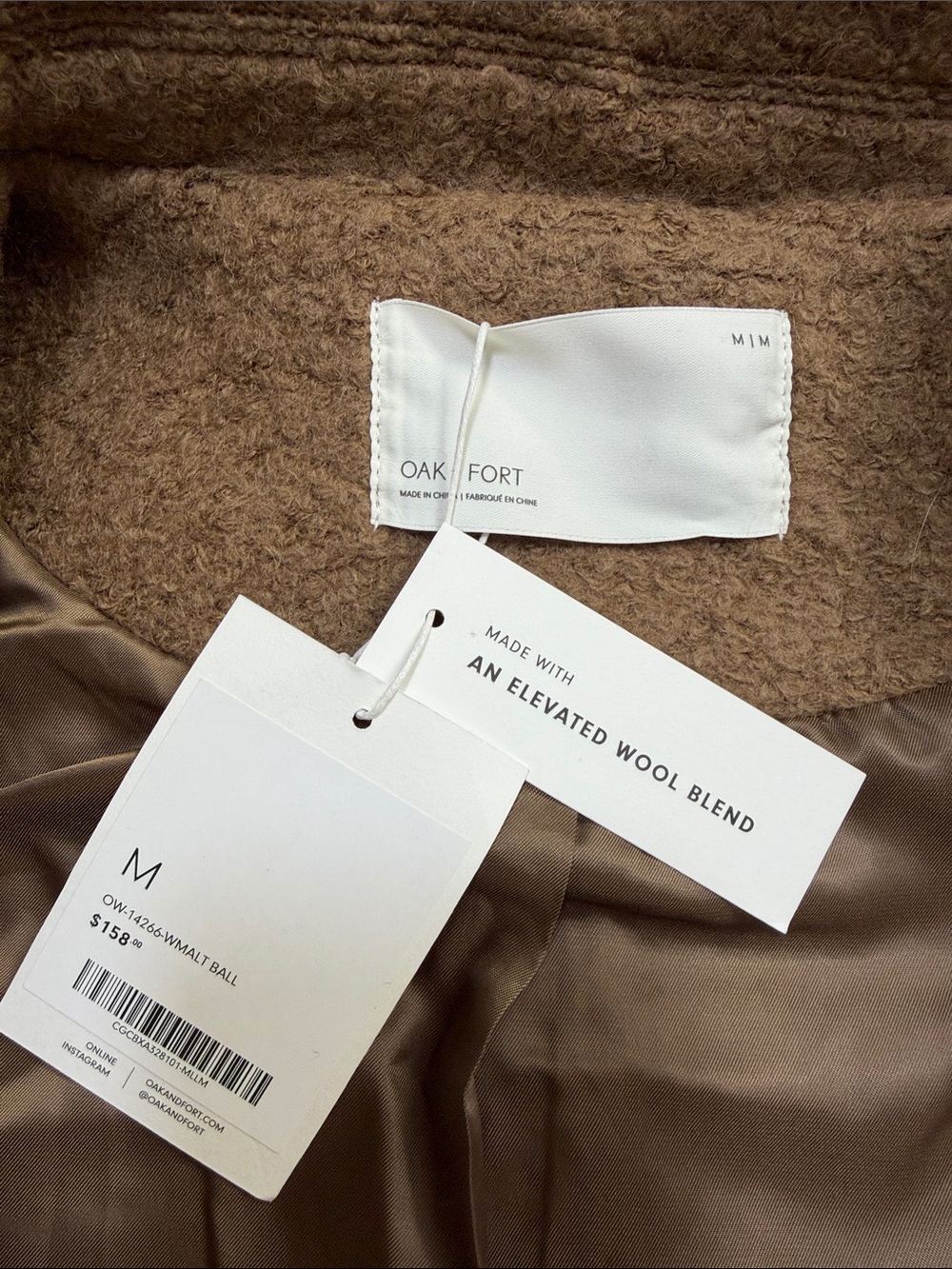 NWT OAK + FORT BOUCLE WOOL BLEND COLLARED JACKET - Picture 9 of 10